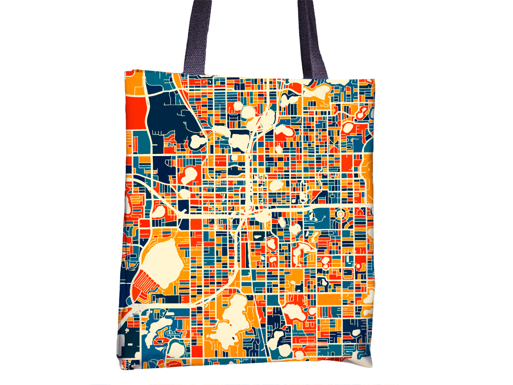 Orlando Map Tote Bag - Florida Map Tote Bag 15x15