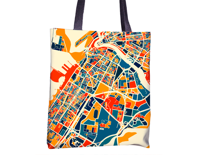 Dubai Map Tote Bag - United Arab Emirates Map Tote Bag 15x15