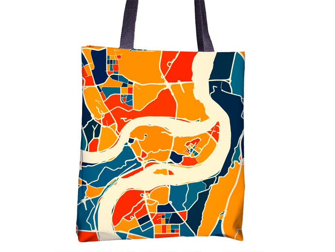 Chongqing Map Tote Bag - Chungking Map Tote Bag 15x15