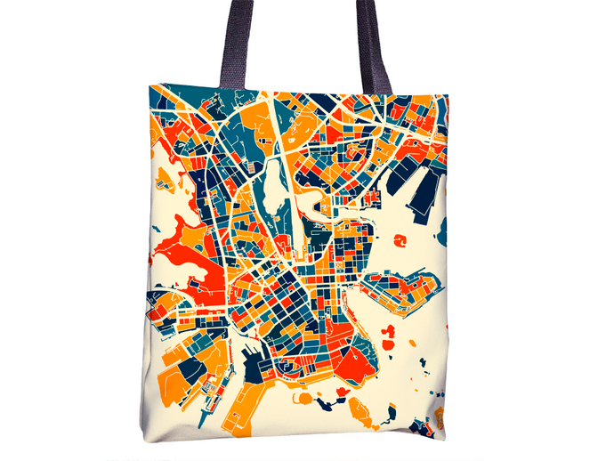 Helsinki Map Tote Bag - Finland Map Tote Bag 15x15