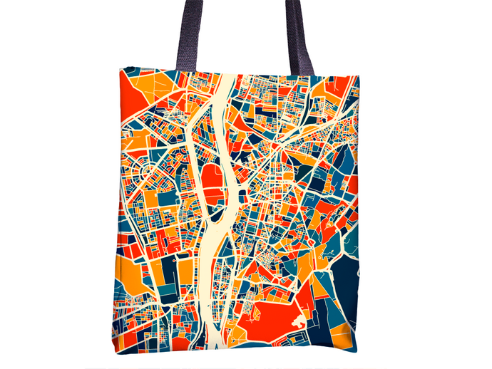 Cairo Map Tote Bag - Egypt Map Tote Bag 15x15