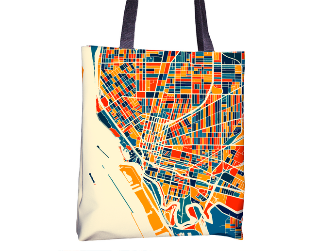 Buffalo Map Tote Bag - New York Map Tote Bag 15x15