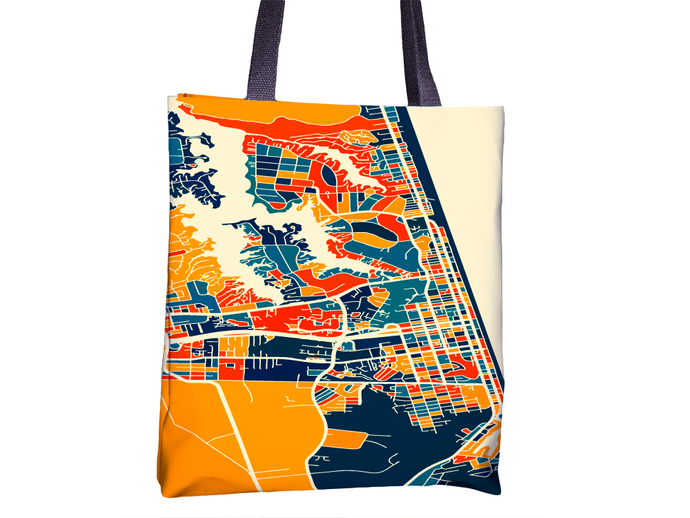 Virginia Beach Map Tote Bag - Virginia Map Map Tote Bag 15x15