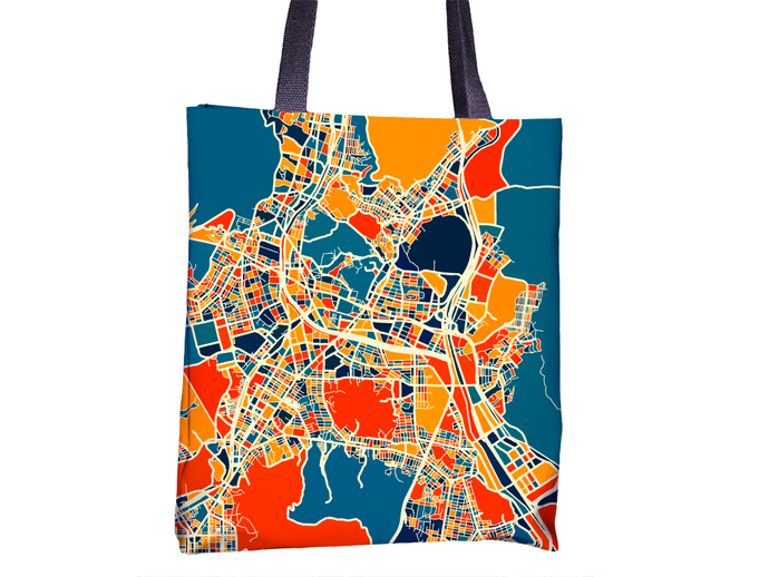 Busan Map Tote Bag - Korea Map Tote Bag 15x15