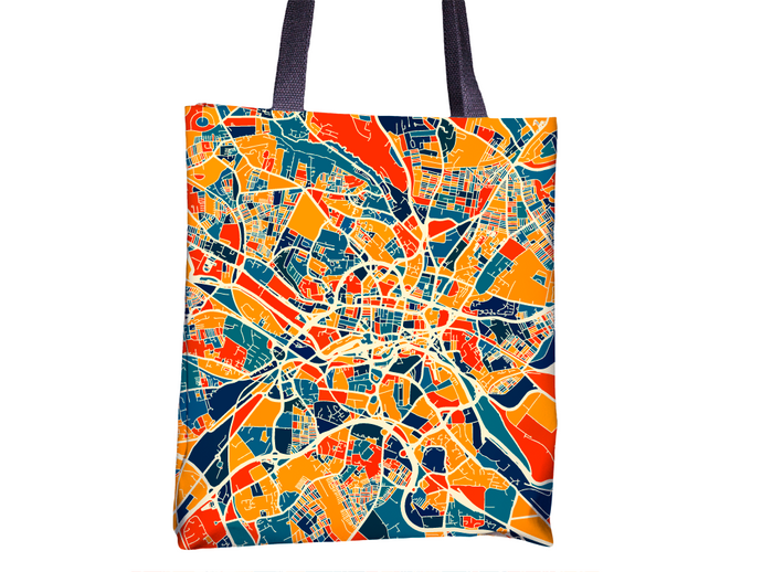Leeds Map Tote Bag - Yorkshire Map Tote Bag 15x15