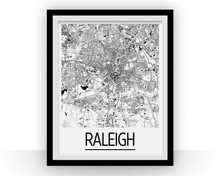 Charger l&#39;image dans la galerie, Raleigh Map Poster - usa Map Print - Art Deco Series
