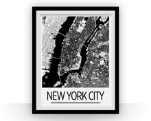 Charger l&#39;image dans la galerie, New York City Map Poster - usa Map Print - Art Deco Series
