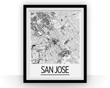 Charger l&#39;image dans la galerie, San Jose Map Poster - usa Map Print - Art Deco Series
