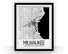 Charger l&#39;image dans la galerie, Milwaukee Map Poster - usa Map Print - Art Deco Series
