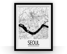 Charger l&#39;image dans la galerie, Seoul Map Poster - south korea Map Print - Art Deco Series
