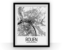 Charger l&#39;image dans la galerie, Rouen Map Poster - france Map Print - Art Deco Series
