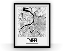 Charger l&#39;image dans la galerie, Taipei Map Poster - taiwan Map Print - Art Deco Series
