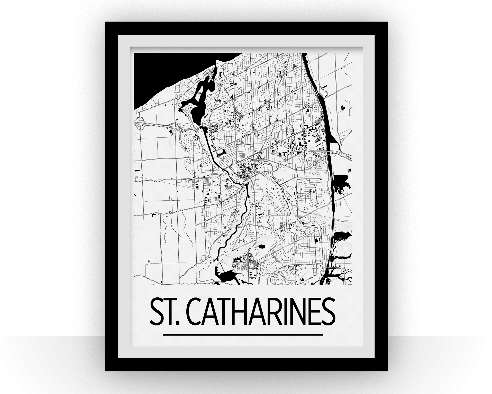 St Catharines Ontario Map Poster - Ontario Map Print - Art Deco Series ...