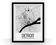 Load image into Gallery viewer, Detroit Map Poster - usa Map Print - Art Deco Series
