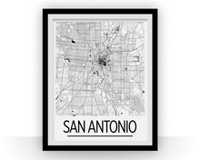 Charger l&#39;image dans la galerie, San Antonio Map Poster - usa Map Print - Art Deco Series
