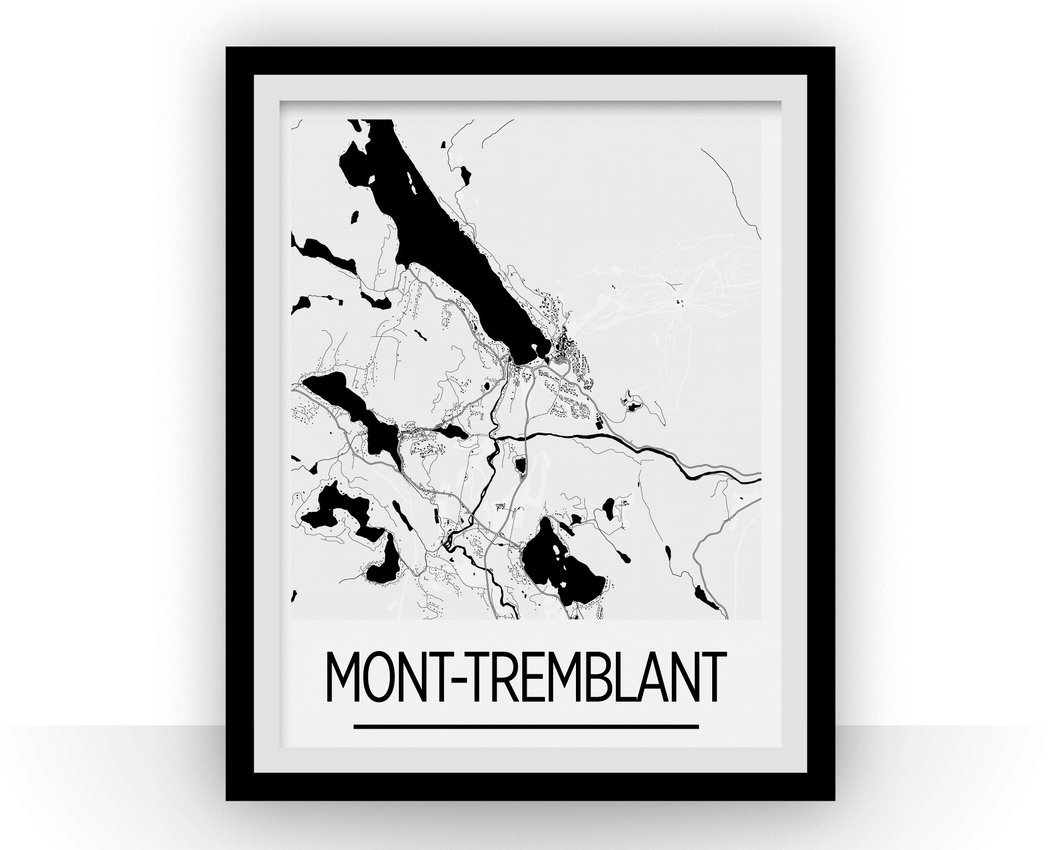 Affiche cartographique de Mont Tremblant - Style Art Déco