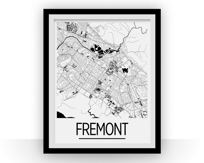 Fremont Map Poster - usa Map Print - Art Deco Series