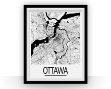 Charger l&#39;image dans la galerie, Ottawa Map Poster - canada Map Print - Art Deco Series
