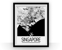 Charger l&#39;image dans la galerie, Singapore Map Poster - singapore Map Print - Art Deco Series
