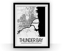 Charger l&#39;image dans la galerie, Affiche cartographique de Thunder Bay Ontario - Style Art Déco
