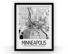 Charger l&#39;image dans la galerie, Minneapolis Map Poster - usa Map Print - Art Deco Series
