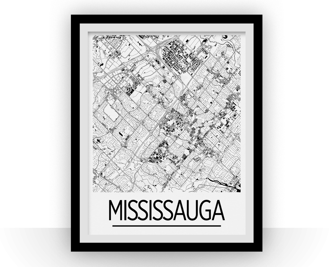 Affiche cartographique de Mississauga - Style Art Déco