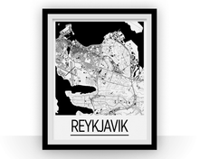 Charger l&#39;image dans la galerie, Reykjavik Map Poster - iceland Map Print - Art Deco Series
