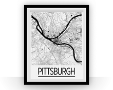 Charger l&#39;image dans la galerie, Pittsburgh Map Poster - usa Map Print - Art Deco Series
