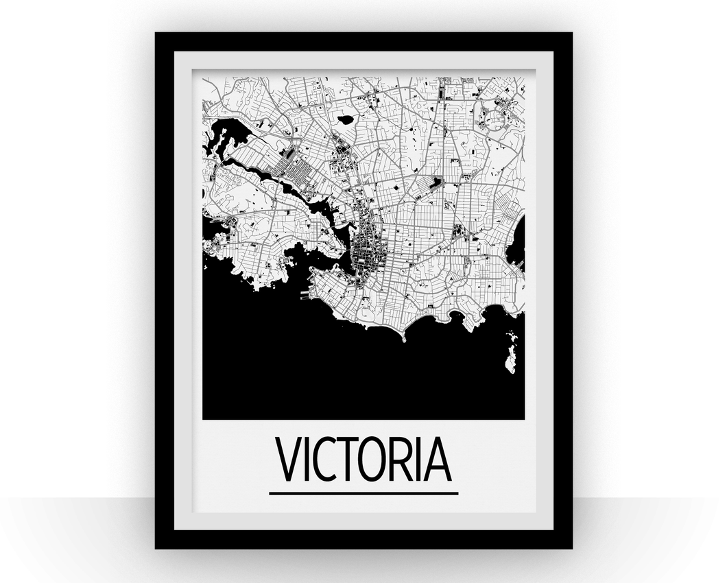 Affiche cartographique de Victoria - Style Art Déco