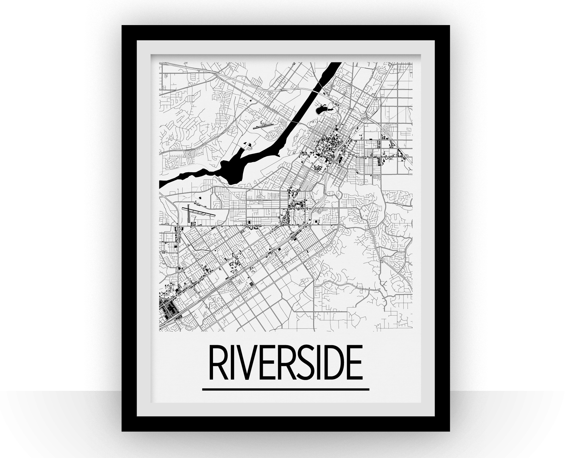 Riverside Map Poster - usa Map Print - Art Deco Series – Studio Raton