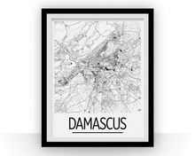 Charger l&#39;image dans la galerie, Damascus Map Poster - syria Map Print - Art Deco Series
