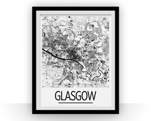 Load image into Gallery viewer, Glasgow Map Poster - uk Map Print - Art Deco Series
