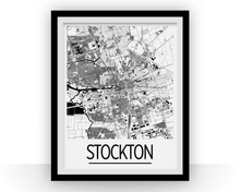 Charger l&#39;image dans la galerie, Stockton Map Poster - usa Map Print - Art Deco Series
