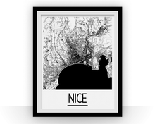 Charger l&#39;image dans la galerie, Nice Map Poster - france Map Print - Art Deco Series
