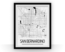 Charger l&#39;image dans la galerie, San Bernardino Map Poster - usa Map Print - Art Deco Series
