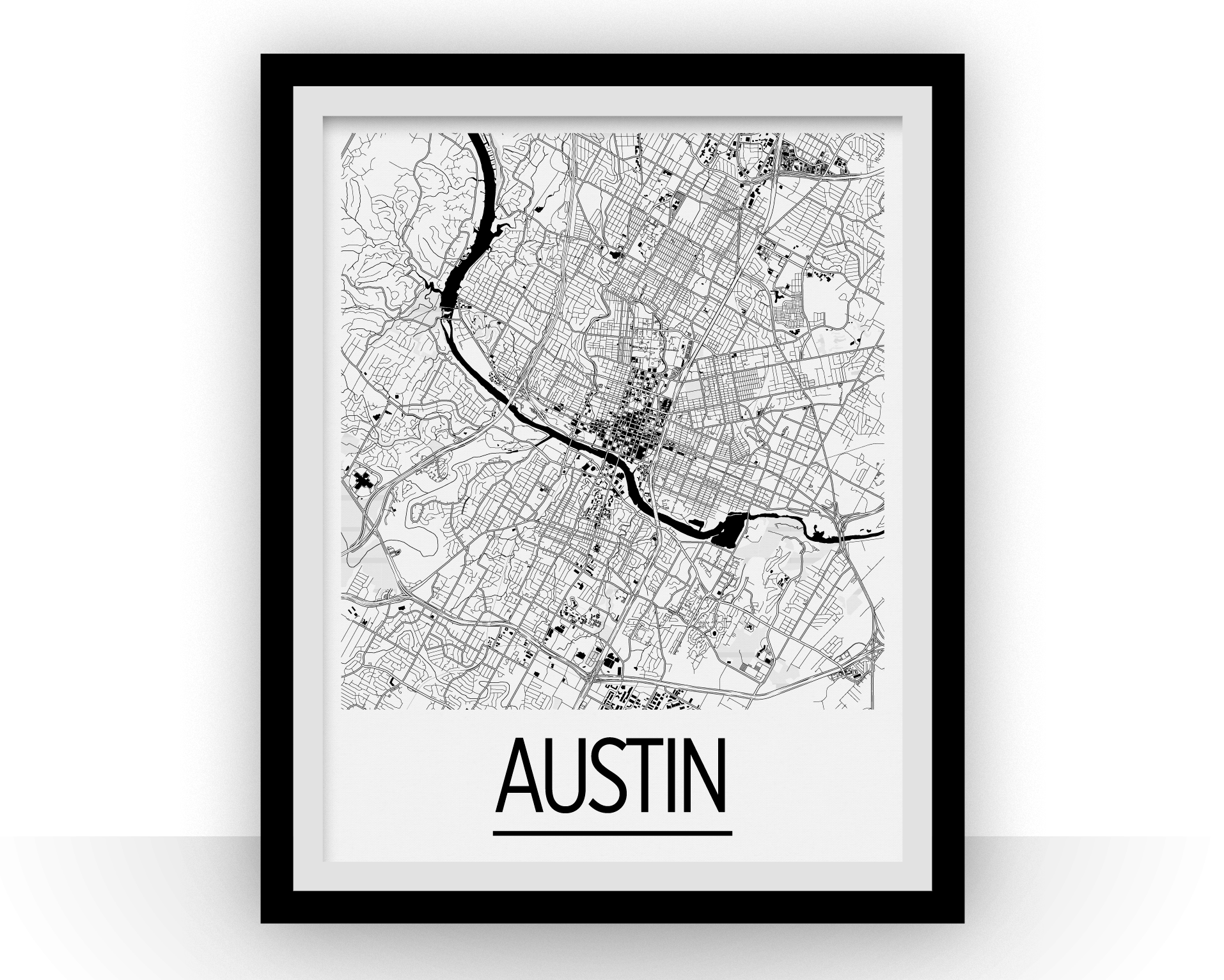 Austin Map Poster - usa Map Print - Art Deco Series – Studio Raton