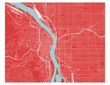 Charger l&#39;image dans la galerie, Affiche cartographique de Portland - Style Classique
