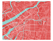 Charger l&#39;image dans la galerie, Affiche cartographique de Osaka - Style Classique
