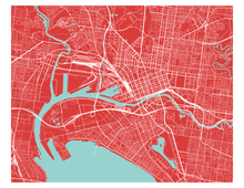 Charger l&#39;image dans la galerie, Affiche cartographique de Melbourne - Style Classique
