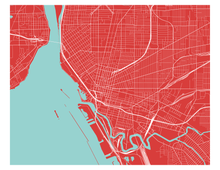 Load image into Gallery viewer, Buffalo Map Print - Choose your color
