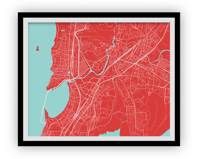 Mumbai Map Print - Choose your color