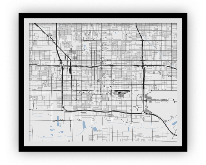 Phoenix Map Print - Choose your color