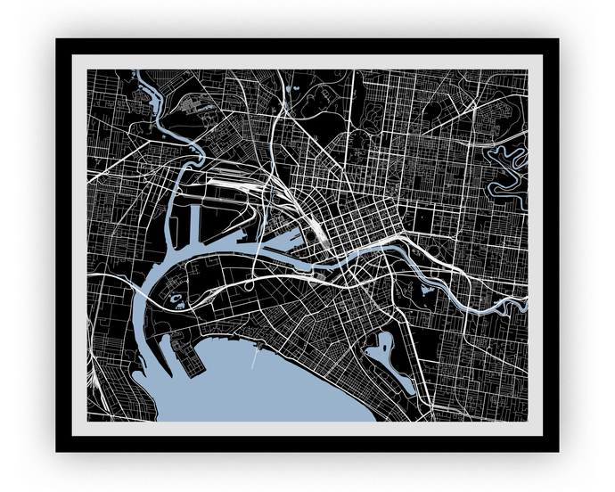 Melbourne Map Print - Choose your color