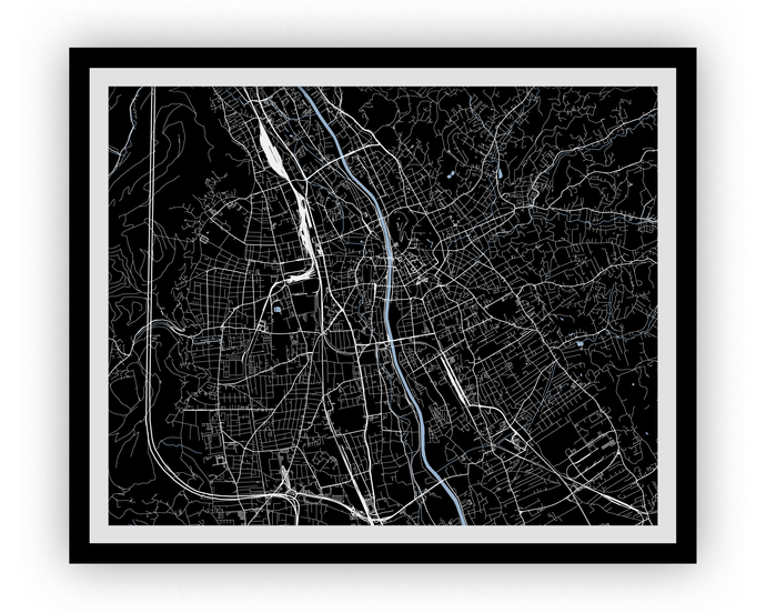 Graz Map Print - Choose your color