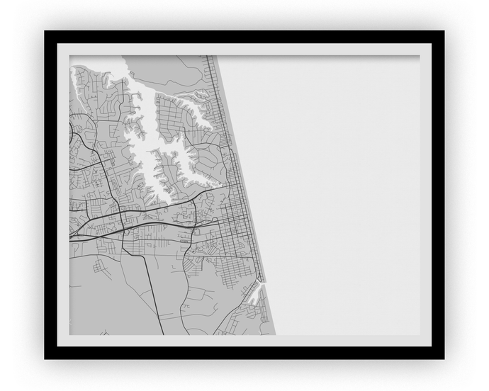 Virginia Beach Map Print - Choose your color