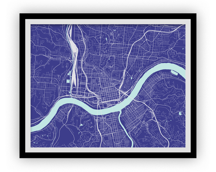 Cincinnati Map Print - Choose your color