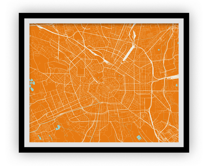 Milan Map Print - Any Color You Like