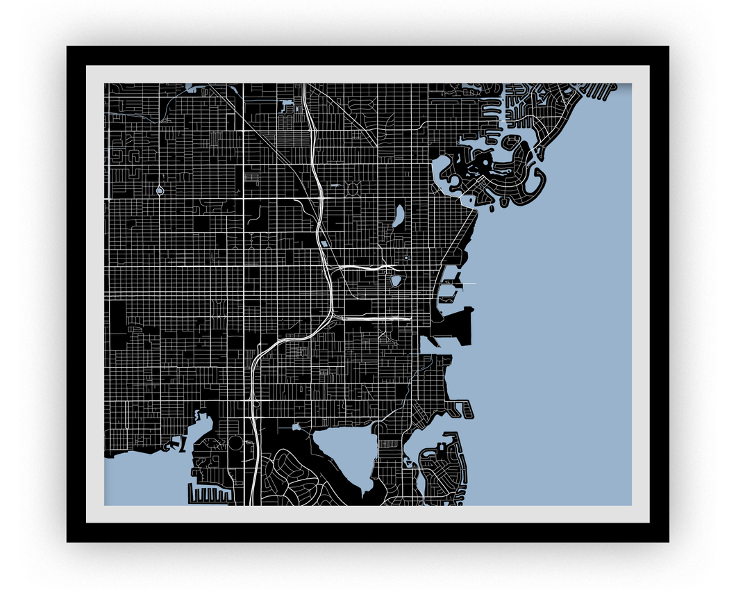 St Petersburg Florida Map Print - Choose your color