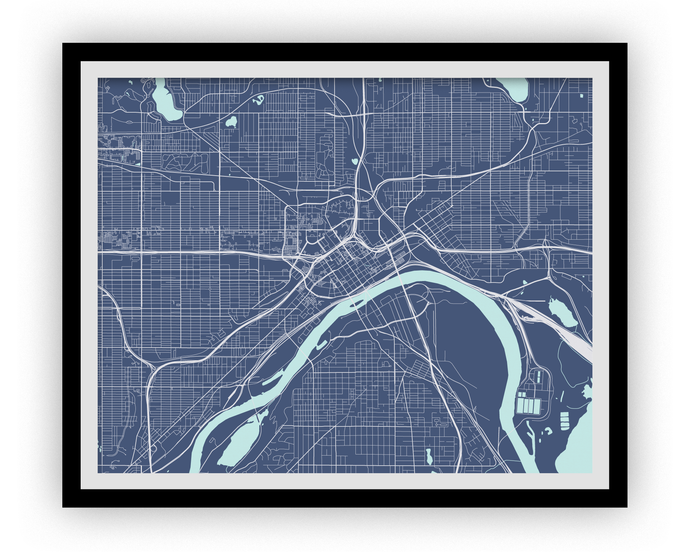 St Paul Map Print - Choose your color