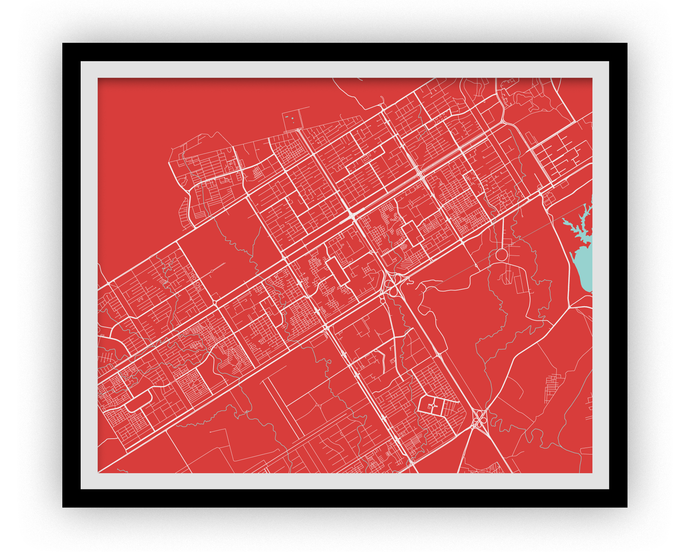 Islamabad Map Print - Choose your color